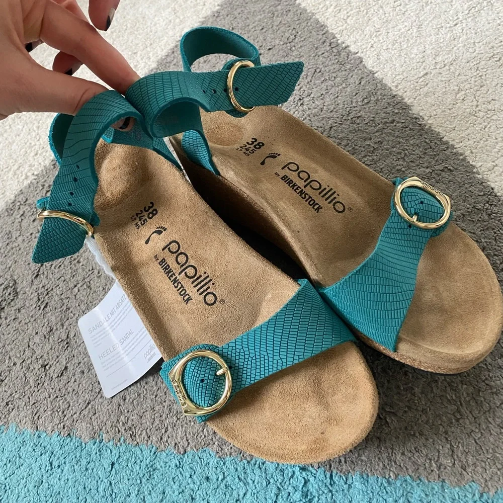 BIRKENSTOCK SOLEY NUBUCK Papillio Turquoise Bay - Picture 4 of 7